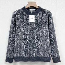 最高峰ヨーロッパ製※定価5万◆ブルガリア発※RISELIN セーター 上質ミンク/カシミヤ混 ふわふわ 防寒 ソフト 暖かい 丸首 総柄 上品 M/46_画像1