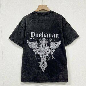 個性ヨーロッパ製※定価2万◆ブルガリア発※RISELIN 半袖Tシャツ 薄手 快適 ウオッシュ加工 ストリート ビィンテージ ゆったり オシャレ2XL