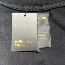 定価2万★christian milada・ミラノ発・半袖Tシャツ★綿100％ 薄手 個性 クマ・ロボット柄 スウェット シンプル トップス M/46サイズ_画像7