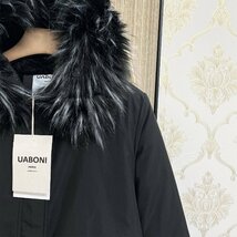 一枚限定EU製＆定価8万◆UABONI*Paris*ジャケット*ユアボニ*パリ発◆高級 防寒 厚手 裏起毛 無地 カジュアル アウトドア 豪華ファー付き2XL_画像7