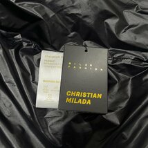 定価8万★christian milada・ミラノ発・ダウンベスト★ダックダウン90％ 個性 肉厚 防寒 暖か 英字 総柄 トレンド 日常着 L/48サイズ_画像10