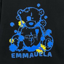 上級・半袖Tシャツ 定価2万◆Emmauela・イタリア・ミラノ発◆定番 快適 通気 吸汗 クマ ロゴ 可愛い スウェット カットソー 日常 M/46_画像6