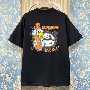 定価2万★christian milada・ミラノ発・半袖Tシャツ★コットン100％ 上質 通気吸汗 スウェット クルーネック 可愛い お洒落 M/46サイズ