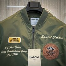 最上級EU製＆定価6万◆UABONI*Paris*ユアボニ*フライトジャケット◆薄手 MA-1 高級刺繍U.S.A.F 84 Air force 18TH bombardment group M/46_画像4