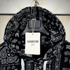 最高峰EU製＆定価4万◆UABONI*Paris*ユアボニ*パーカー*フランス◆スーピマ綿 薄手 カジュアル ICT カシューナッツ柄 フーディジャケット Mの画像3