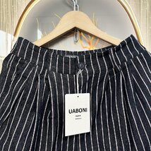 個性EU製＆定価5万◆UABONI*Paris*スーツパンツ*ユアボニ*パリ発◆上品 吸汗 洗練 耐久 ストライプ柄 チノパン ビジネス 紳士 通勤 M/46_画像3