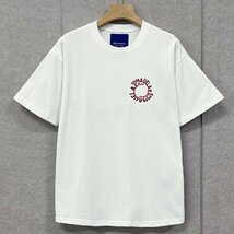 人気・半袖Ｔシャツ 定価2万◆Emmauela・イタリア・ミラノ発◆綿100％ 通気 吸湿 耐久 上品 ロゴ 英字 カットソー スウェット 絶賛 春夏 L_画像2