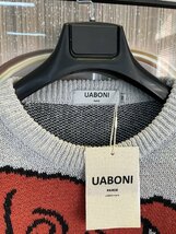 個性EU製＆定価4万◆UABONI*Paris*セーター*ユアボニ*パリ発◆ニット 男女兼用 ウール/コットン混 スウェット 犬柄 L/48_画像3