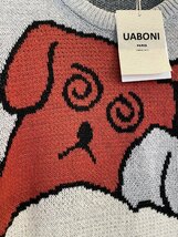 個性EU製＆定価4万◆UABONI*Paris*セーター*ユアボニ*パリ発◆ニット 男女兼用 ウール/コットン混 スウェット 犬柄 2XL/52_画像5