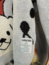 個性EU製＆定価4万◆UABONI*Paris*セーター*ユアボニ*パリ発◆ニット 男女兼用 ウール/コットン混 スウェット 犬柄 M/46_画像9