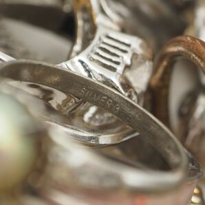 R0405 リング 指輪 まとめて 500g以上 セット 真珠 パール シルバー カラーストーン多数 大量 1円の画像8