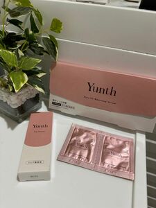 Yunth ユンス 生ビタミンC美白美容液 1ml×28包　リップセラム　クリーム付き