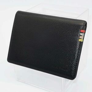正規品 ポールスミス Paul Smith 名刺入れ カードケース マルチカラー Authentic Mint Black Leather Card case
