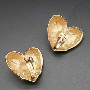 正規品 ジバンシィ GIVENCHY 特大イヤリング Large Earrings Pair ハート Heart Gロゴ パッド付き Pad Authentic Mintの画像6
