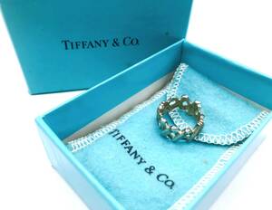 【12566】ティファニー 925 パロマピカソ ラブ & キス リング 7号 TIFFANY&Co. シルバー おしゃれ ゴージャス レディース ワンポイント