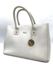 [18157] FURLA Furla handbag white color leather leather lady's back in stock simple usually using tei Lee using outing 