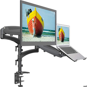 モニターアーム ノートパソコン アーム 2画面 グロメット式＆クランプ式 VESA対応 32インチ対応 耐荷重0～8kg×2