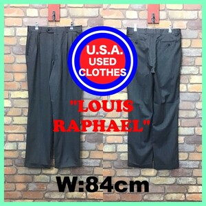 BP3-356★W84センチ位★USA古着★美品【LOUIS RAPHAEL】2タック トラウザーズ ウラックスパンツ【W33 メンズ L】グレー アメカジ ゴルフ