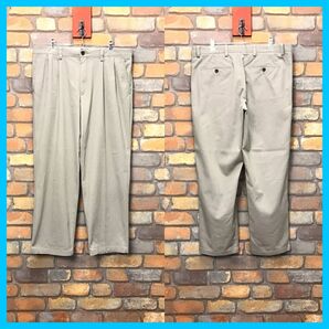 BP3-262★W94センチ位★USA買付商品★ワイドシルエット【DOCKERS】2タック スラックス【W36程度 メンズXL】ベージュ ゴルフ ワーク 古着の画像9