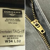 BP3-245★W88センチ位★00s★USA古着★【DOCKERS】2タック コットン ワイド チノパンツ【W34 メンズ L】ブラウン スラックス ヴィンテージ_画像6