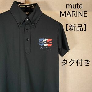 【新品☆】mutaMARINE ムータマリン ポロシャツ 三色ロゴ タグ付き ゴルフウェア 吸汗速乾