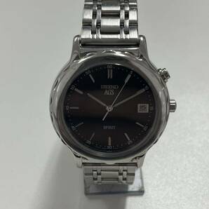 1円スタート SEIKO AGS SPIRIT 5M22-6A70 セイコー メンズ 腕時計 デイト 自動巻き 黒文字盤の画像1