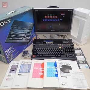 1円〜 修理品 SONY MSX2+ HB-F1XV 本体 箱説・クリエイティブツール・オマケソフト「ギャラガ」付【40の画像1