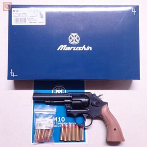 マルシン ガスリボルバー S&W M10 マットブラック ABS スムース木製グリップ仕様 6mmBB Xカートリッジ スペアXカートリッジ付 現状品【20