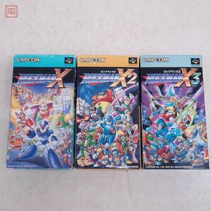 1円〜 動作保証品 SFC スーパーファミコン ロックマンエックス/2/3 ROCKMAN X/2/3 まとめて 3本セット カプコン CAPCOM 箱説付【10の画像1