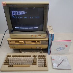 NEC PC-8801mkIIFR 本体 + モニター PC-KD854 + キーボード 取説・FD付 日本電気 動作不良 ジャンク パーツ取りにどうぞ【BA