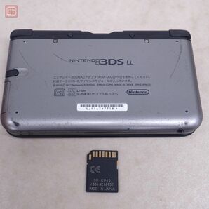 動作品 ニンテンドー 3DS LL 本体 シルバー × ブラック SILVER × BLACK SPR-001 任天堂 Nintendo 4GBメモリーカード付【10の画像2