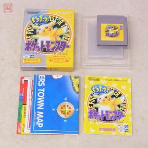 動作保証品 GB ゲームボーイ ポケットモンスター ピカチュウ POCKET MONSTERS ポケモン Pokemon 任天堂 Nintendo 箱説/マップ付【10