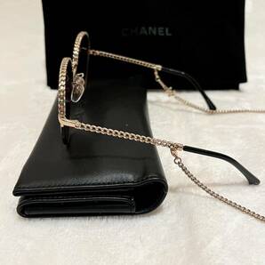 美品CHANEL シャネル サングラス メガネ チェーン チャーム チェーンフレームの画像4