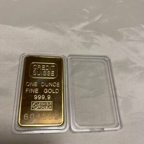 インゴット / スイスCREDITSUISSE /記念金貨コイン・金貨バー長方形 GOLD 31.6gシリアルナンバー入り24kgp Gold Plated 専用ケース付きの画像2