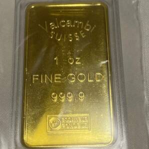 金貨バー長方形Valcambi SUISSE 1oz 999,9 scotiabank 記念金貨コイン・インゴットGOLD 31.1g 24kgp Gold Plated 専用ケース付きの画像1