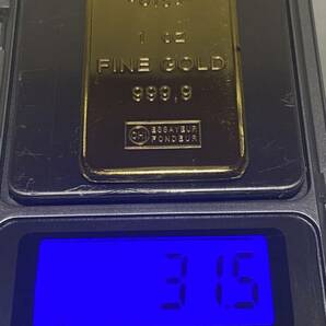 金貨バー長方形Valcambi SUISSE 1oz 999,9 scotiabank 記念金貨コイン・インゴットGOLD 31.5g 24kgp Gold Plated 専用ケース付きの画像4