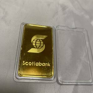 金貨バー長方形Valcambi SUISSE 1oz 999,9 scotiabank 記念金貨コイン・インゴットGOLD 31.5g 24kgp Gold Plated 専用ケース付きの画像3