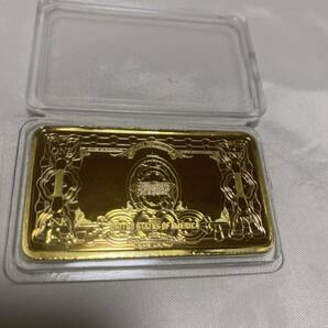 金貨バー長方形United States of America記念金貨コイン・インゴットGOLD 31.3g 24kgp Gold Plated ケース付きの画像3