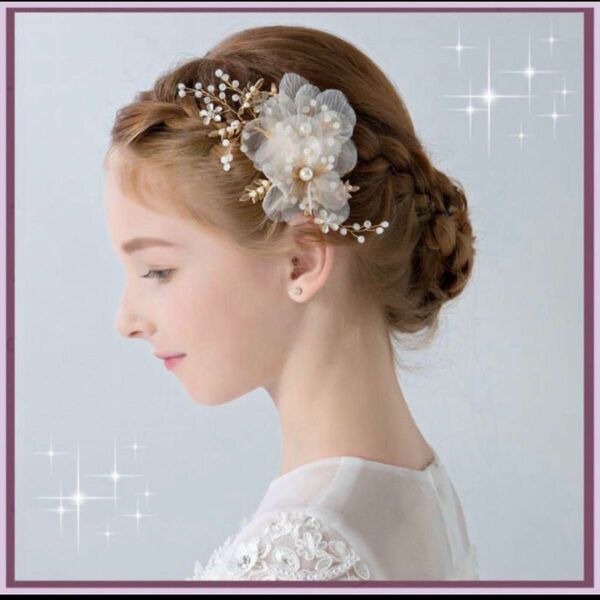 新品 髪飾り ヘアピン　フォーマル 発表会 結婚式　 セレモニー　ヘアクリップ ブライダル