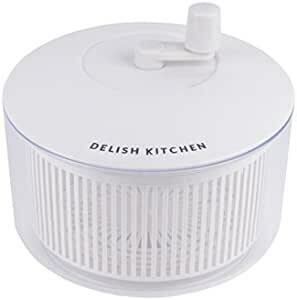 DELISH KITCHEN パール金属 サラダスピナー 野菜水切り ホワイト 外径18.5×高さ15cm 野菜水切り器 CC-1