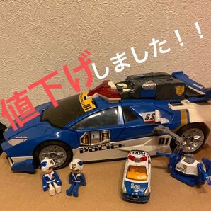 トミカ　ハイパーブルーポリス　隊員②名　トミカ③台