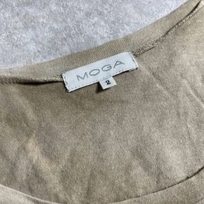 MOGA◆春◆淡く繊細な繊細なプリントデザイン◎ ナチュラルコットン Tシャツ カットソー ◆サイズ2◆日本製◆モガの画像3