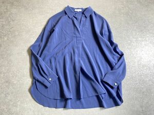 MOGA* spring * adult refreshing blue * stretch. effect .. air Lee pull over shirt blouse * size 2* Moga 