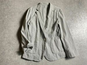 Gabardine K.T◆春◆清涼感たっぷりなシアサッカー ストライプ ジャケット ブレザー ◆サイズ13◆日本製◆キヨコタカセ