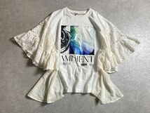 ROSE BUD◆春夏◆繊細なレーススリーブ◎ドッキングデザイン リラックス Tシャツ カットソー ◆ローズバッド_画像1