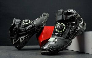 オートバイ ブーツ バイク用靴 バイクブーツ ライディングシューズ 保護 メンズ カジュアル 反射 通気性 耐磨耗性 滑り止め ブラック 26.5c