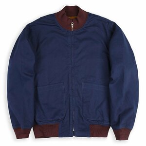 OKONKWO Tanker Jacket アメカジ ミリタリー ジャケット 無地 秋冬服 裏起毛 ウール混紡 防寒強い ネイビー L