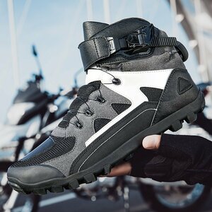 新品 オートバイ用 ライディングシューズ メンズ バイクシューズ バイク用 スニーカー 靴 履きやすい 通気性 耐磨耗性 滑り止め 24cm