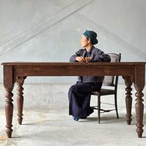 テーブル アンティーク チーク材 ダイニングテーブル 無垢材 アンティーク家具 古家具 インテリア ディスプレイ フランスの画像3