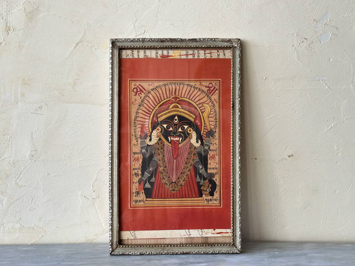 الهند الهندوسية الهند العتيقة خمر رسمت باليد الأثاث العتيق مؤطرة إطار خشبي اللوحة الداخلية العتيقة ج, العتيقة, مجموعة, بضائع متنوعة, آحرون